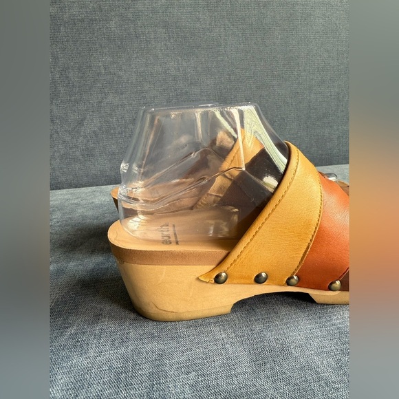 Earth Pine Tiga Platform Slip On Sandal Women’s SZ 6M Bat Brown Leather Neutral - Picture 2 of 13